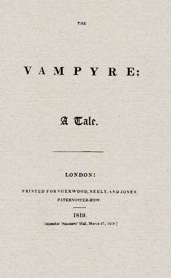 Polidori: The Vampyre