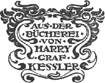 Eingedrucktes Exlibris von Harry Graf Kessler