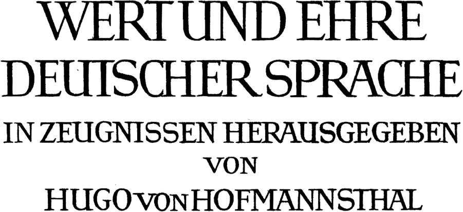 Wert und Ehre deutscher Sprache, Titel von Anna Simons