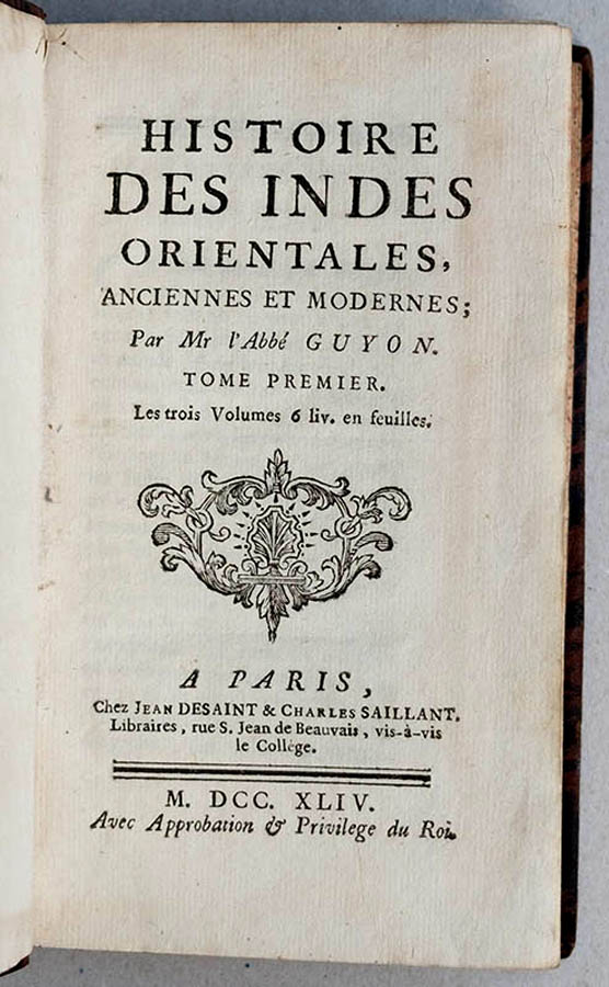 Guyon: Histoire des Indes orientales