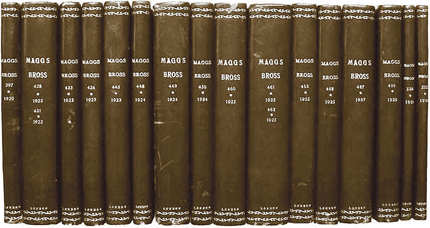 Konvolut Maggs-Kataloge. 18 Stück in 16 Bänden, 1920-1927