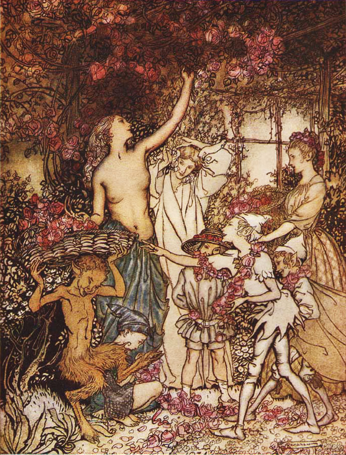 Arthur Rackham zu Swinburne: The Springtide of Life.