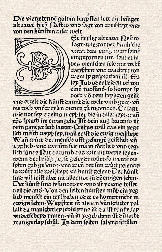 Nider: Die vierundzwanzig goldenen Harfen, 1476
