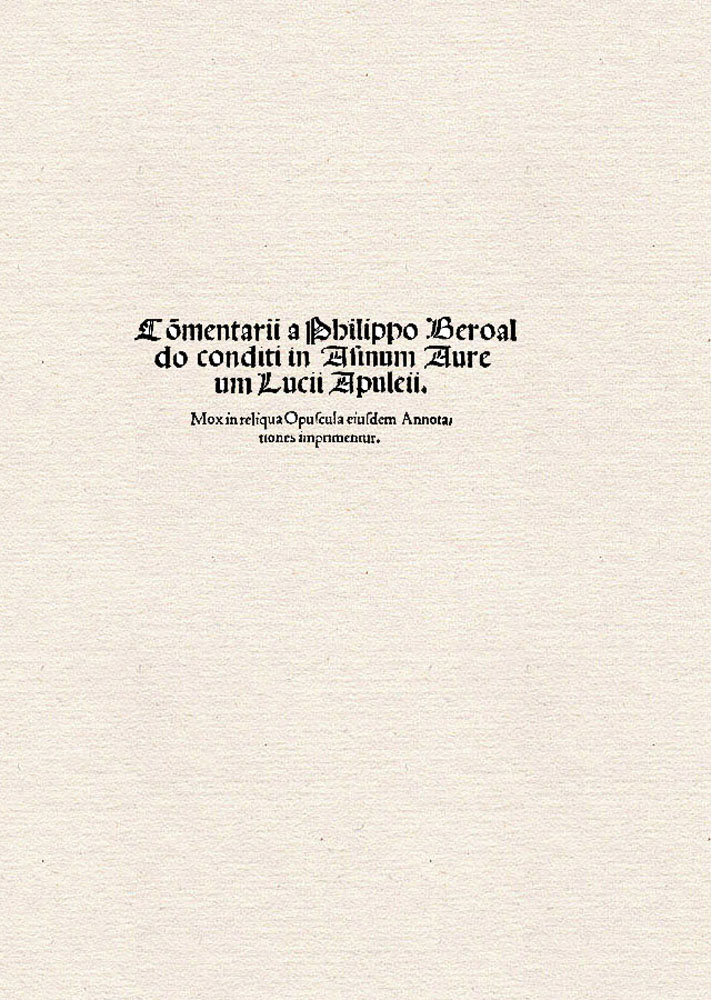 Apuleius & Filippo Beroaldo, 1500