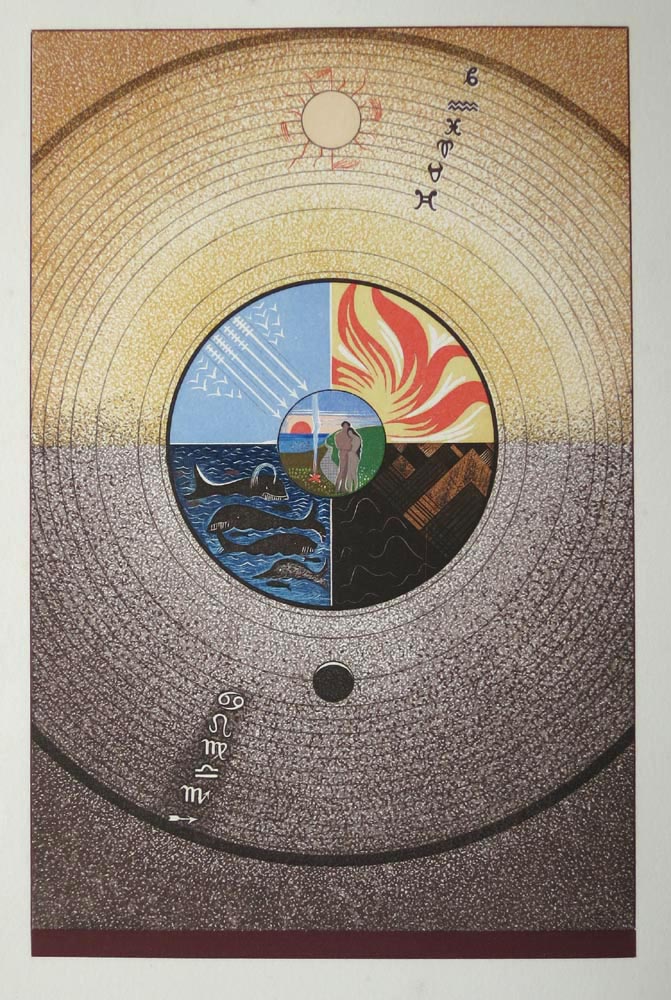 Probedruck eines Farbholzstiches aus La Création, Paris: Schmied für Gonin, 1928 François-Louis Schmied